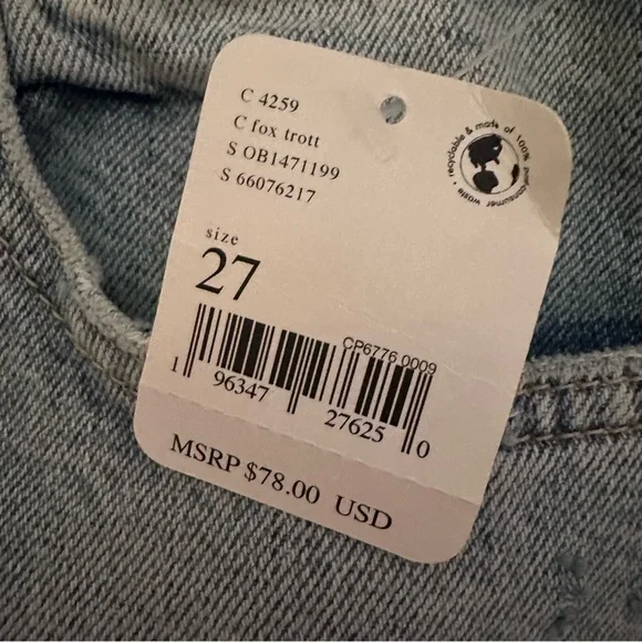 NWT Free People | We The Free Lasso Shorts Frayed-Hem Distressed Denim Size 27 - Picture 5 of 7